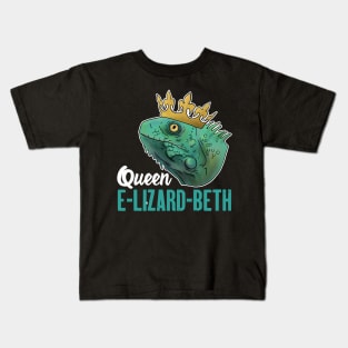 Funny Lizard Gift Queen E-Lizard-Beth Britain Kids T-Shirt